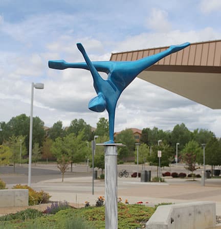 Expression Gymnast Pose is an abstract figurative sculpture that expresses the human condition through gymnastics.