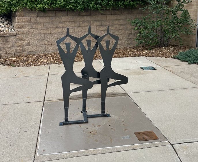 Tree is a metal sculpture inspired by life's opposing forces - medicine walks, yoga and the creative process.
